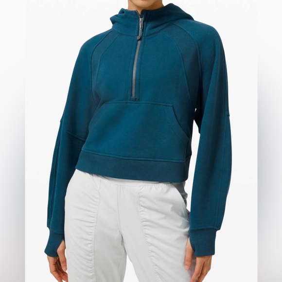 lululemon athletica Tops - Lululemon Scuba Oversized 1/2 Zip Hoodie Size M/L in Blue Borealis